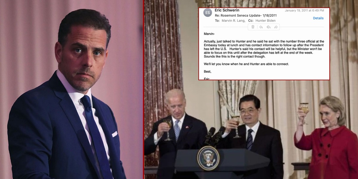 Hunter Biden Networked with 'Number Three' Chinese Official at Biden-Hillary State Luncheon on Behalf of Democrat Donor
